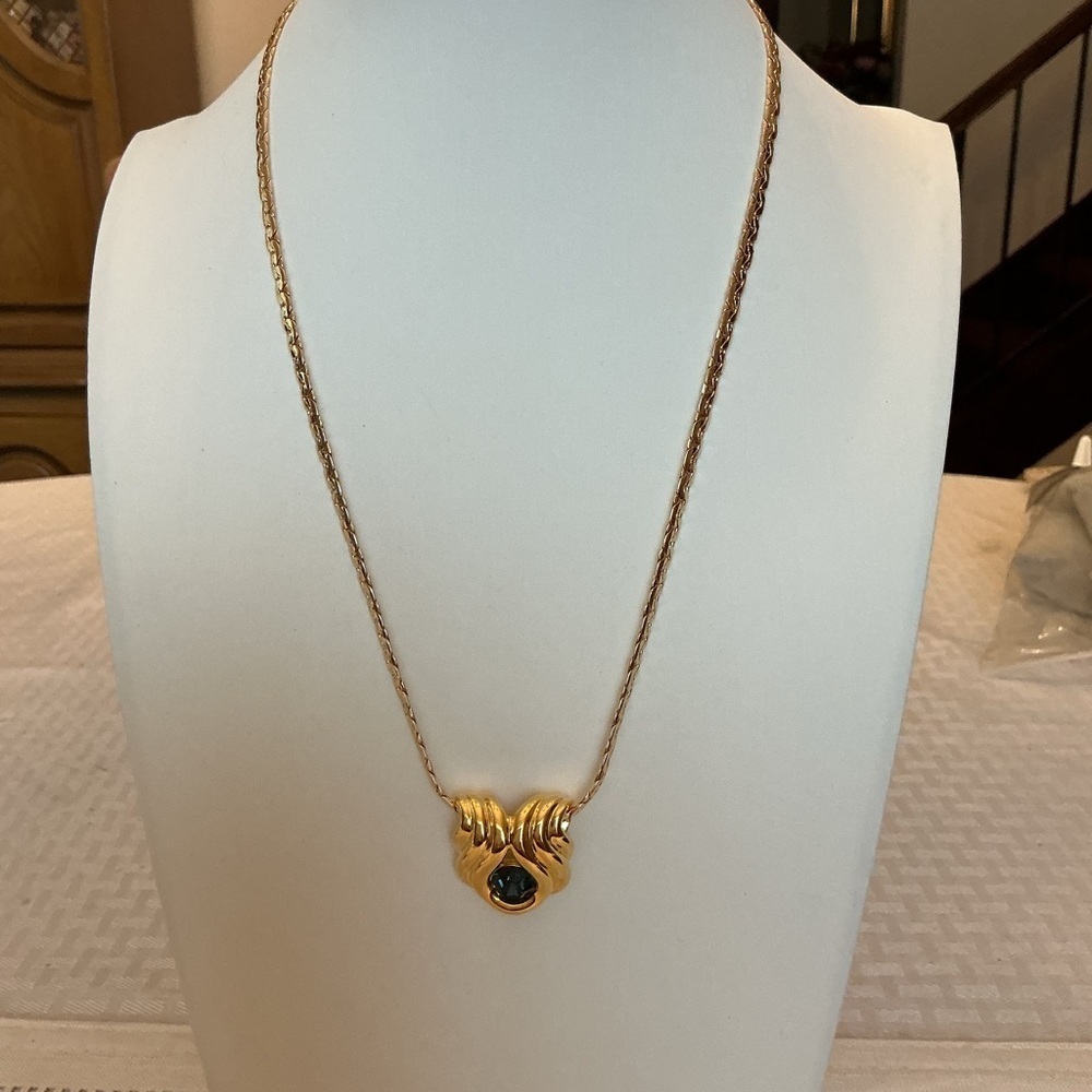 Nolan Miller Gold Tone Slide Pendant Necklace